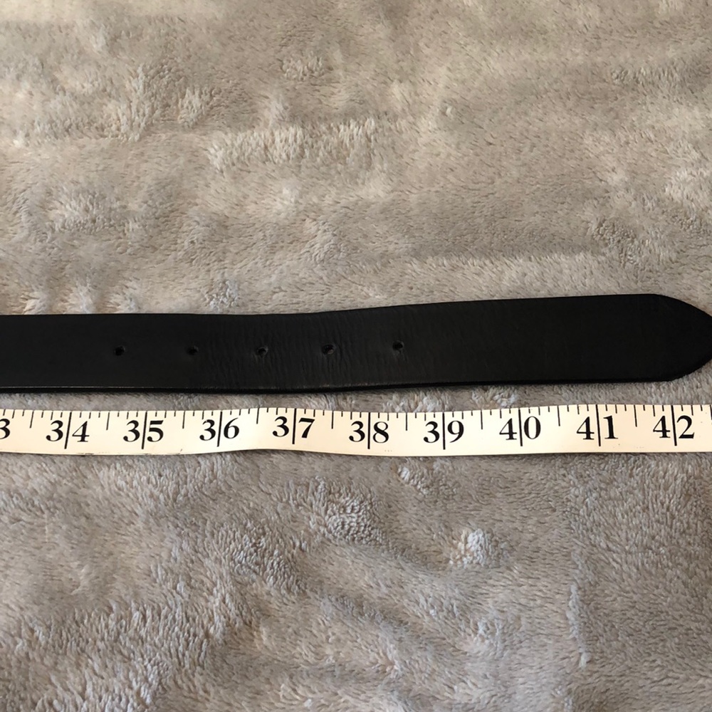 Black Leather Belt Men’s Size 36 - Picture 4 of 5